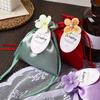 5pcs Exquisite Gift Bags,Solid-Color Satins Drawstring Bag,Flower Bridesmaid Present Candies Bag,Wedding Candies Box For Wedding