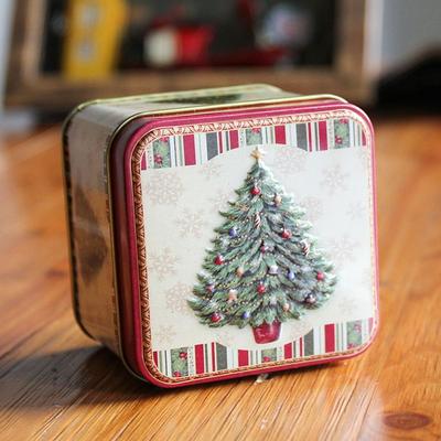 Christmas Cartoon Storage Candy Tin Box Candy Jar Christmas Snowman Box Tea Storage Organizer Box Christmas Decorations for Home