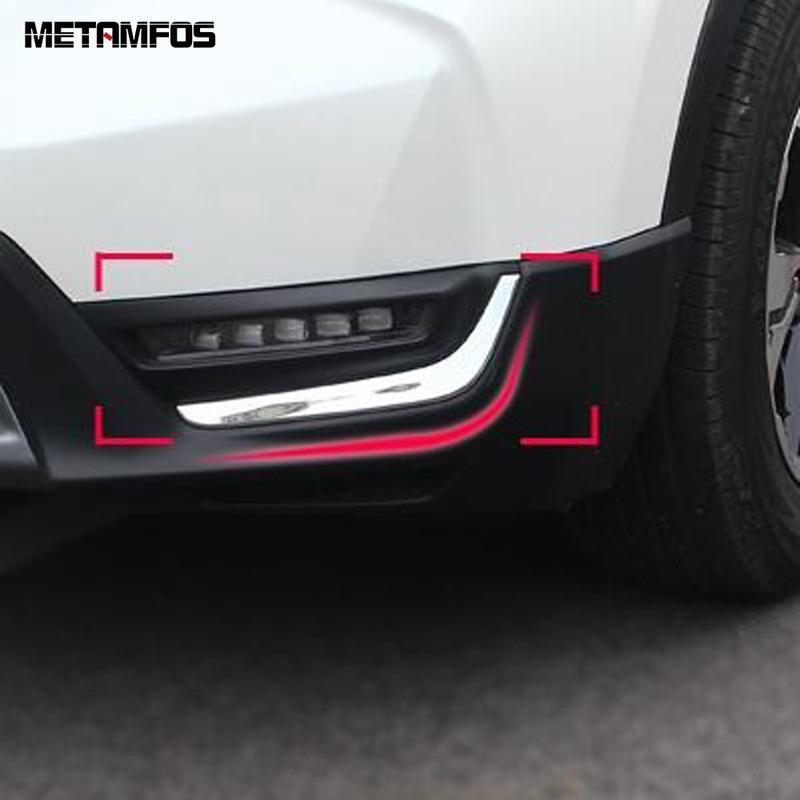 Front Fog Light Lamp Eyelid Eyebrow For Honda CR-V CRV 2017 2018  Chrome Foglight Strip Exterior Accessories Car Styling