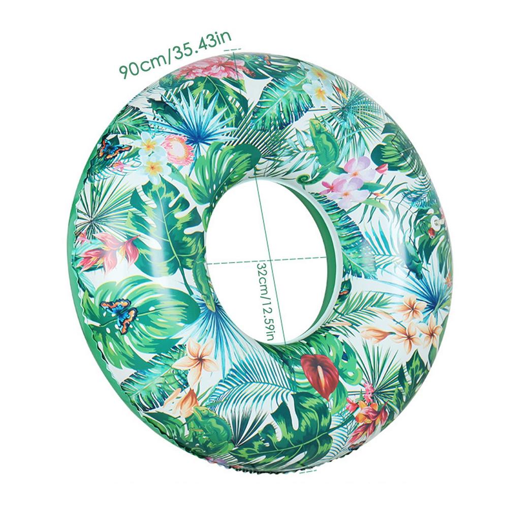 Adult Pool Floaters Leaf Printed Inflatable Swim Tube Swim Tube Ring Swim Ring Inflatable Underarm Circle Thickened Swim Ring