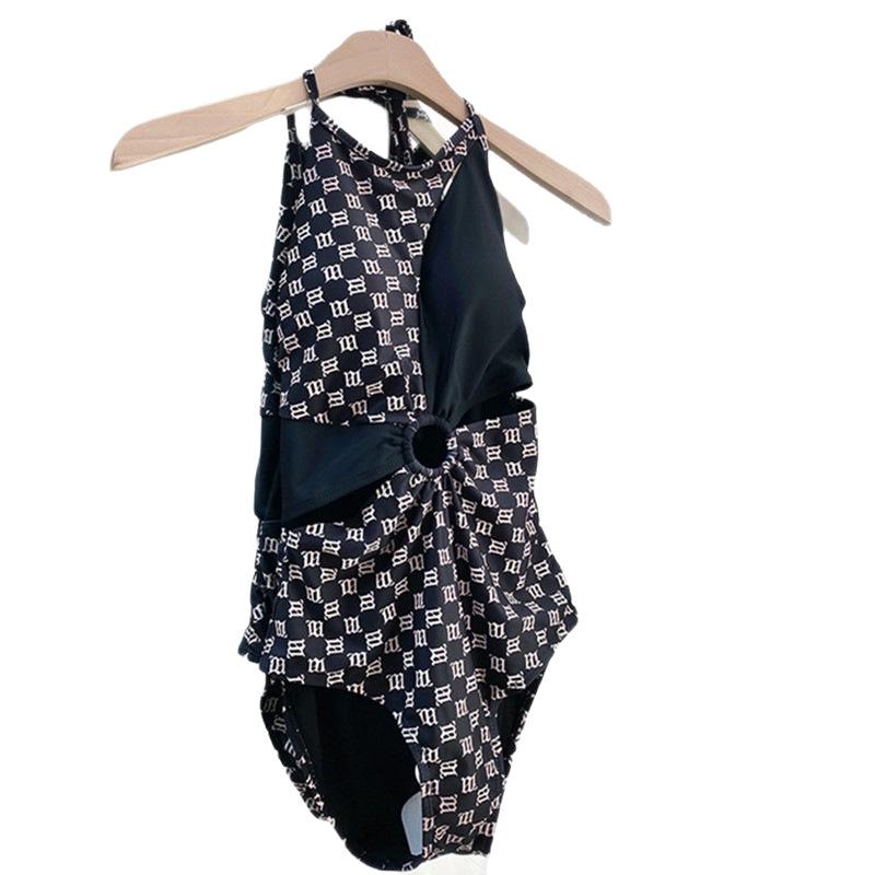 Women's Sexy Halter One-Piece Swimsuit: Backless, Waist-Cinching, Tummy-Concealing Summer Beachwear