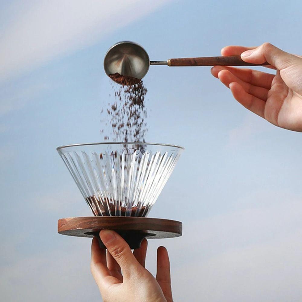 Walnut Handle Coffee Bean Measuring Spoons Long Handle Coffee Scoop  Seasoning