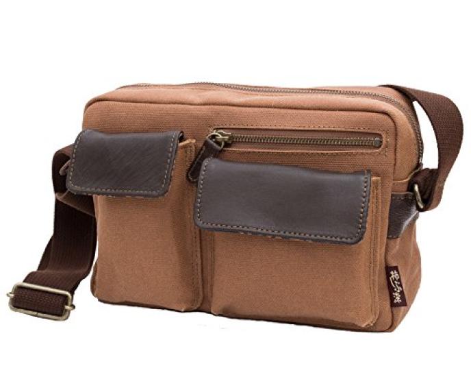 

Мужская наплечная сумка Creare Kiki, размер B5, легкая, сделано в Японии, стиль кимоно, окрашено танином хурмы, горизонтальный многофункциональный карман, идеально