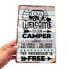 A Vintage Tin Sign Welcome To Our Campsite Decor  WallMountable WeatherResistant PreDrilled Waterproof  Perfect for Hom