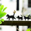 3Pcs Set Cute Black Cat Silhouette Butterfly Decorative Animal Garden Ornaments  Home Decoration