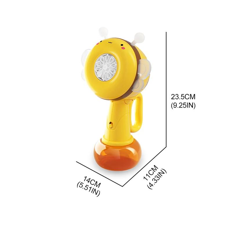 Handheld Bee Shaking Bubble Gun With Lights Children'S Soap Blowing Bubble Machine Outdoor Kids Toys Girls Wedding Party Game