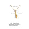 Yhpup Stainless Steel Golden Platinum Color Pendant Necklace Distinctive Fashion Daily Modern Metal Jewelry Water Resistant