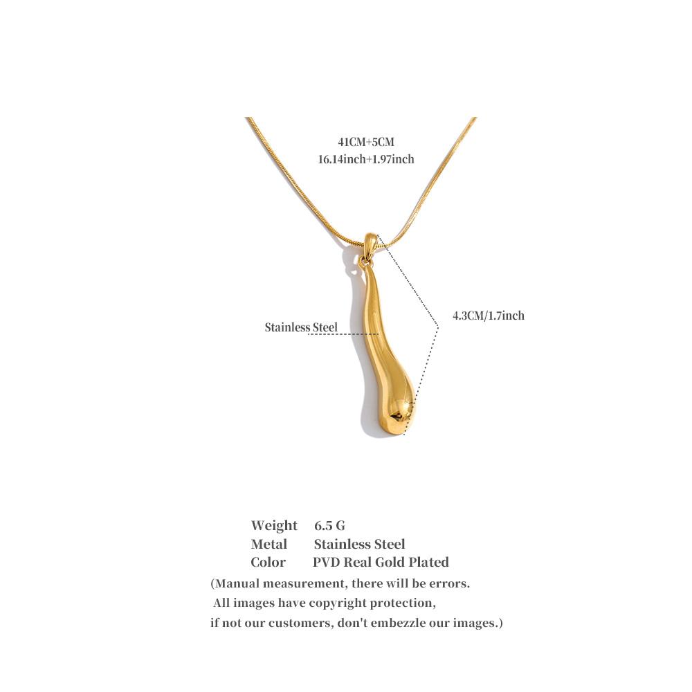 Yhpup Stainless Steel Golden Platinum Color Pendant Necklace Distinctive Fashion Daily Modern Metal Jewelry Water Resistant