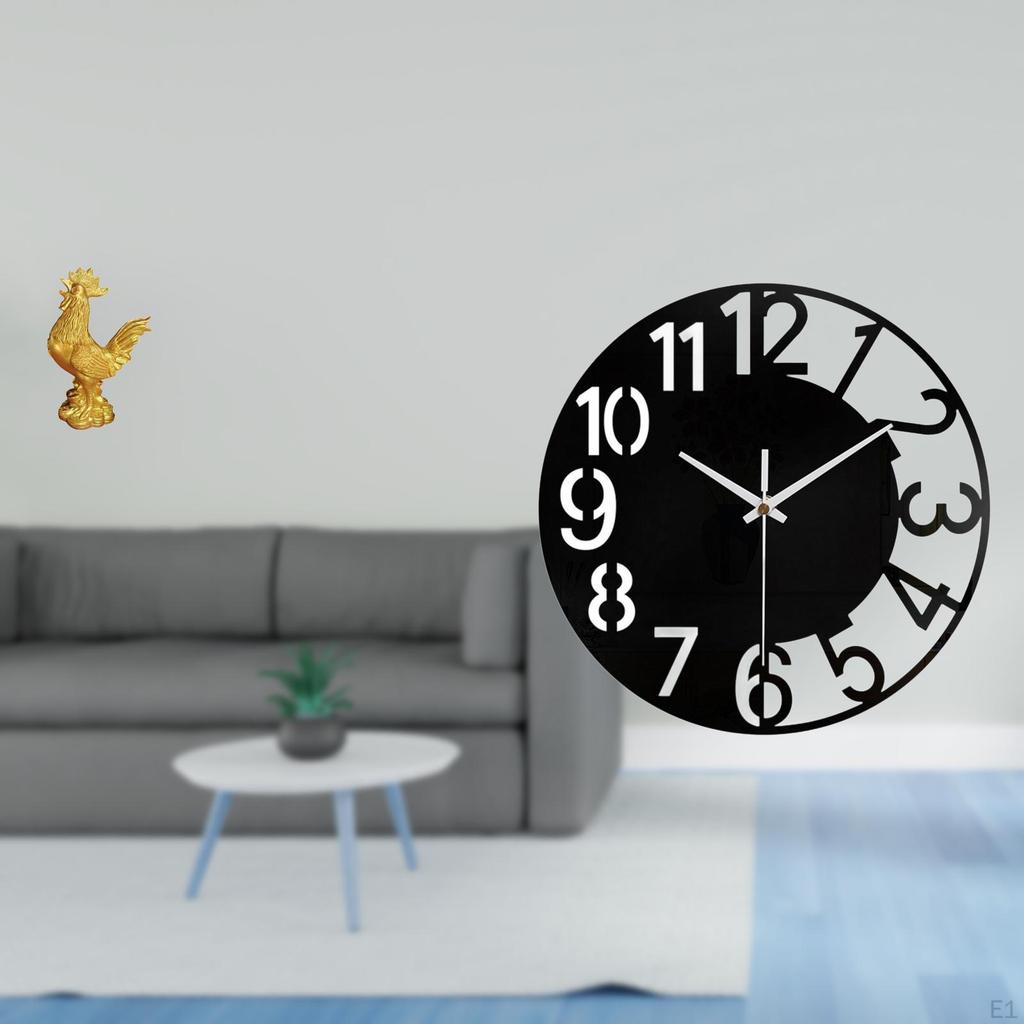 Acrylic Wall Clock Sculpture Silent Decorative Chicken Figurine Feng Shui Home Office Hotel