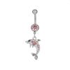 Zinc Zinc Alloy Dolphin Belly Button Ring Tassel  Personalities   Navel Jewelry