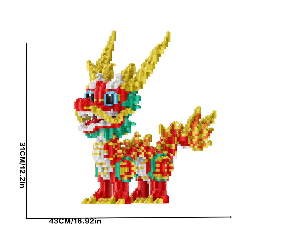 Non-Toxic 11267 Piece Auspicious Dragon Building Block Set - Educational 3D Puzzle Suitable For Hands-On Learning Perfect Holiday Gift