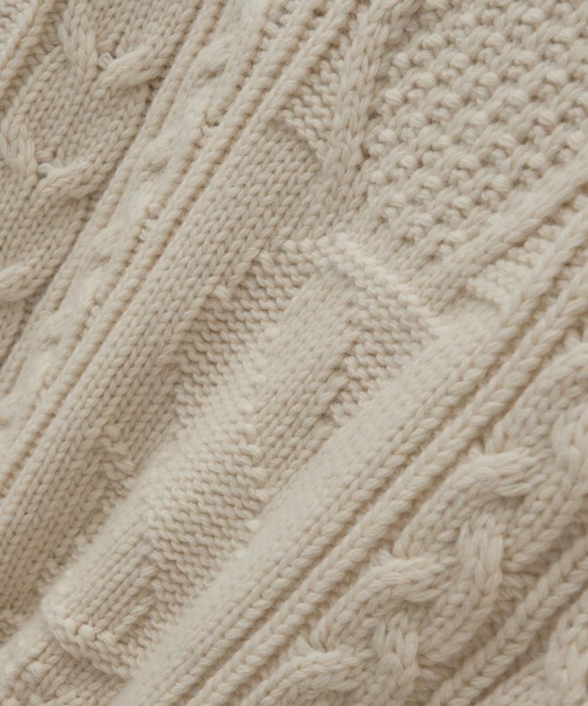 Seteo Big Cable Fisherman Pullover Knit Cream