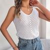 Women Neck Sleeveless V Tees Solid Color T Shirt Ladies Tee Shirt Street Knitwear Wear Top