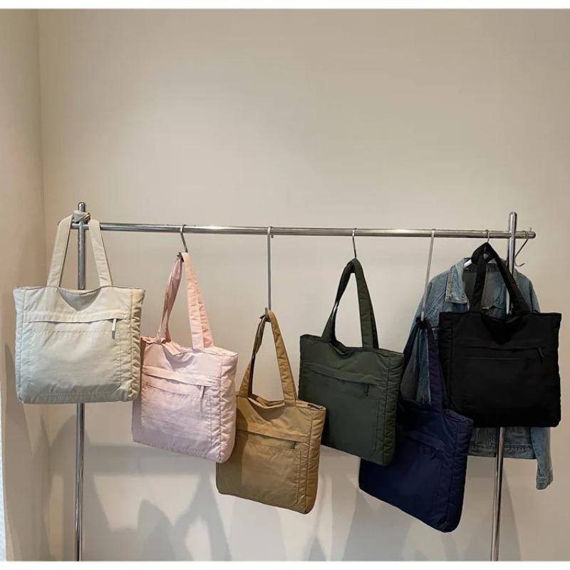 Large Capacity Shoulder Bags for Women Trendy Casual Solid Color Ladies Travel Handbags Simple College Style Female Tote Bag