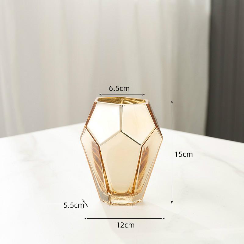 

Nordic Style Electroplating Process Glass Vase Modern Decorative Vases Living Room Decoration Home Decor Vases for Interior
