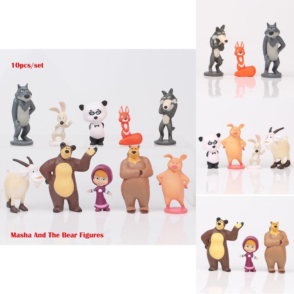 Adorabile Set di Action Figure di Masha e Orso Perfetto per Decorare Torte e Divertimento