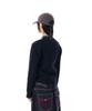 Aakam Camouflage Knit Zip-Up Cardigan (Black)