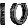 Boucles d'oreilles créoles Huggie Unisexe Viking Nordique Runes 12mm avec Emballage Boîte Cadeau