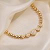 Hip Hop Rock Style Tennis Bracelet, 18K Gold Plated Classic Golden Bracelet, Zirconia Crystal Bracelet for Women Party Jewelry