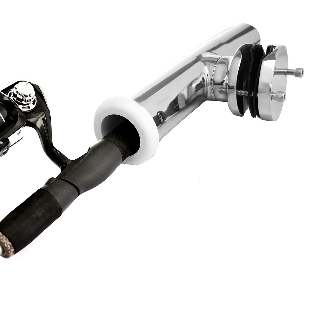 HANSE MARINE Stainless Steel Fishing Rod Holder Clamp-on Rod Holder with Rubber Rail Protector Marine Accessories
