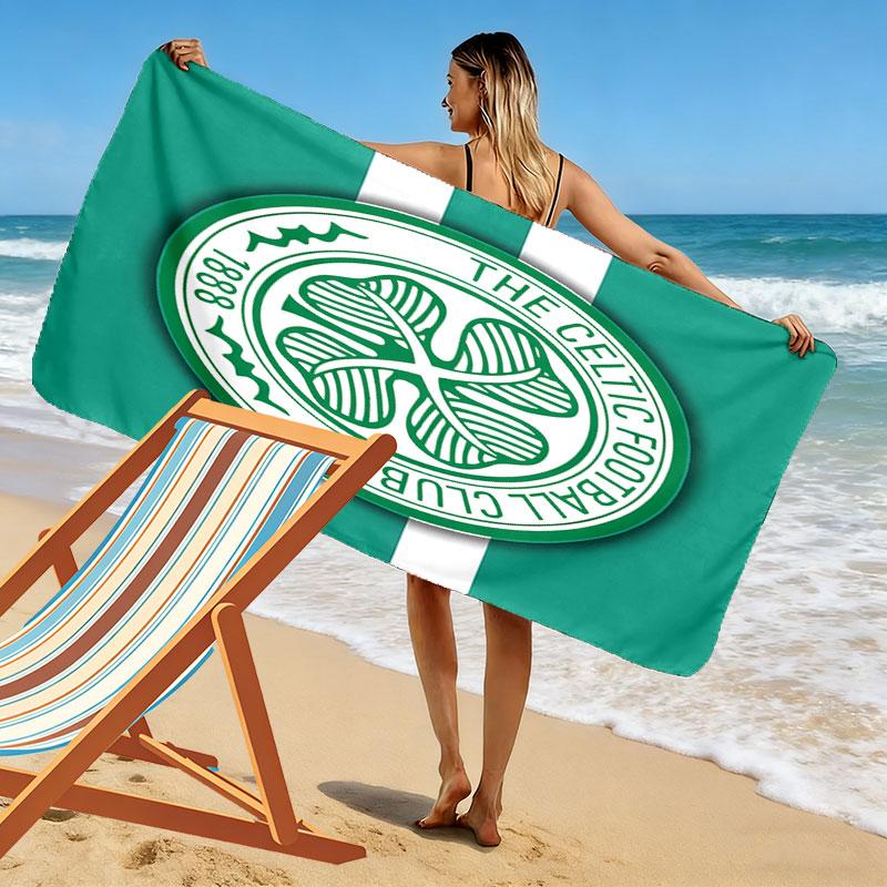 Asciugamano da Spiaggia con Stampa Celtic F.C., Asciugamano Grande Morbido ad Asciugatura Rapida per Spiaggia Campeggio Nuoto