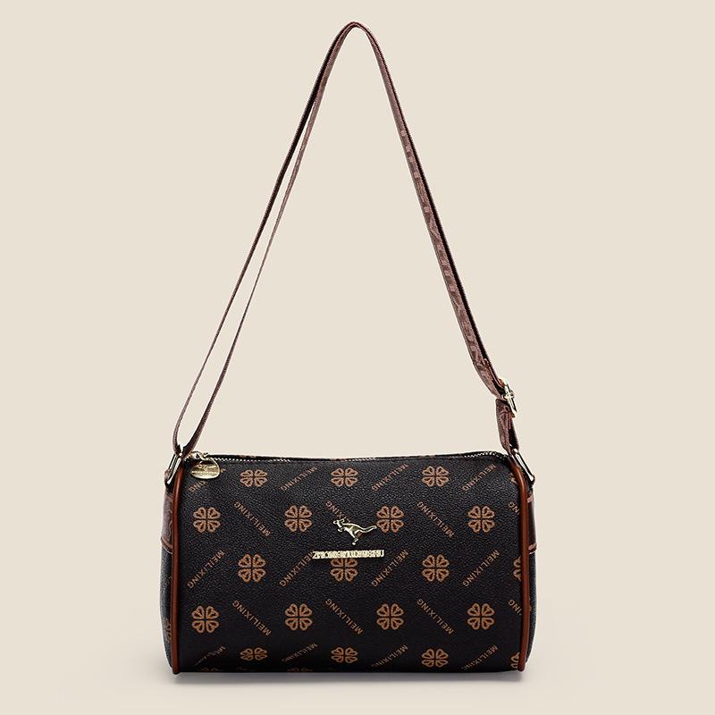 Retro-Print PU-Leder Umhängetasche für Frauen mittleren Alters