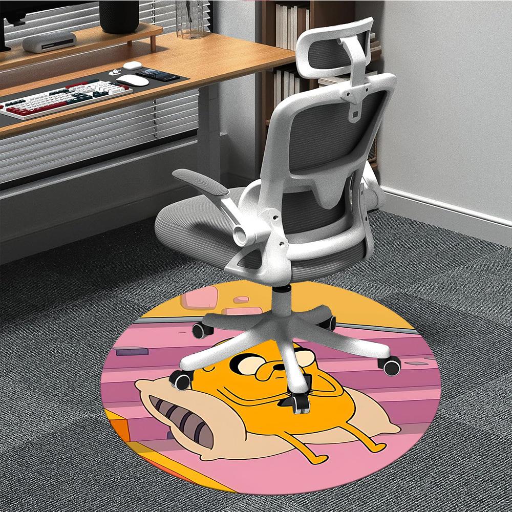 

1PC Adventure Time, Jake Office Round Area Rug, Indoor Mat Suitable For Office, Under Office Chairs Bedroom Living Room Home Decor DT1212066 80cm by 80cm