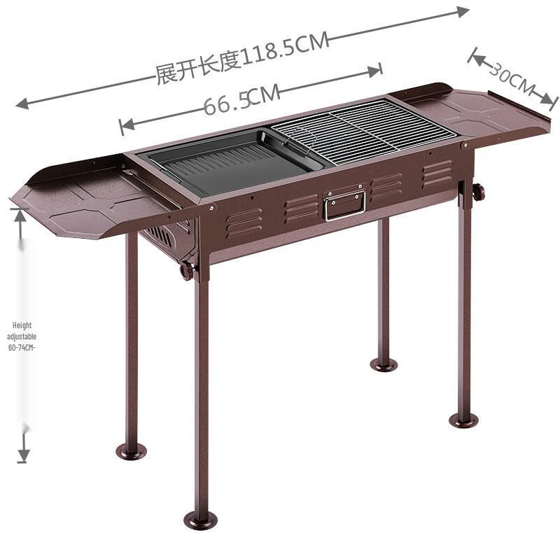 Japanischer Doppel-Flügel BBQ-Grill aus Edelstahl