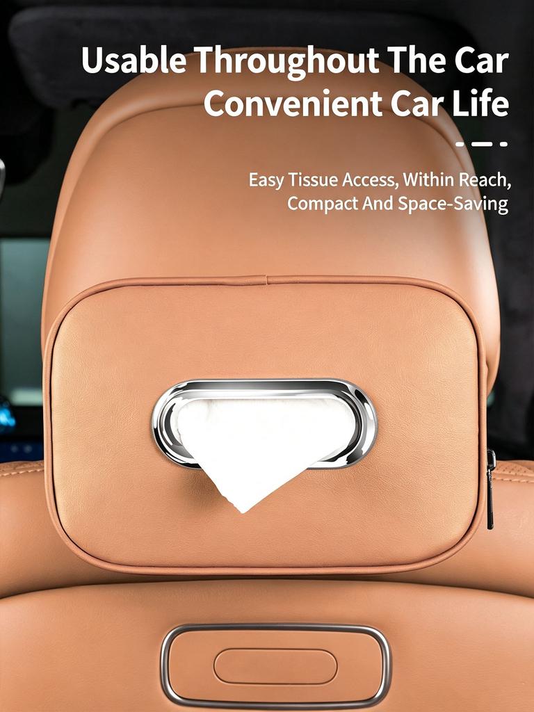 For Zeekr 9X Car Tissue Box Seat Back Drawn Paper Bag Hanging Storage Tissue Bag Interior Modification Leather Accessories