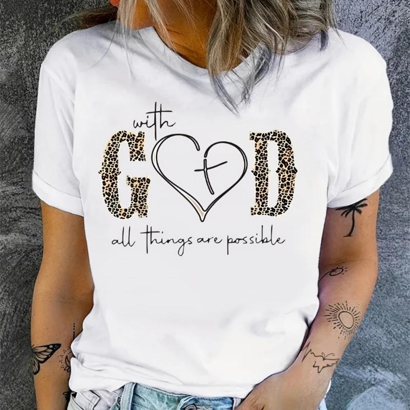 Heart & Happy Slogan Print T-shirt Cute Short Sleeve Crew Neck Casual Top Women's Clothing Valentine's Day for Summer & Spring