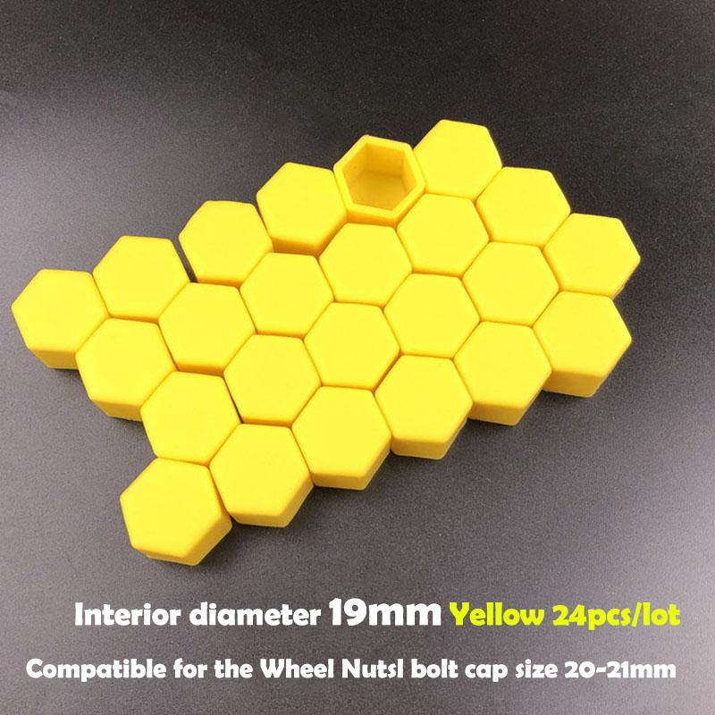 24pcs/package 17/19/21mm Silicone Hexagonal Socket Car Wheel Hub Screw Cover Nut Caps Bolt Rims Exterior Decoration Protection