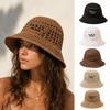 Hollow Crochet Bucket Hat Breathable Mesh Sun Hat Fashion Straw Hat Travel Beach