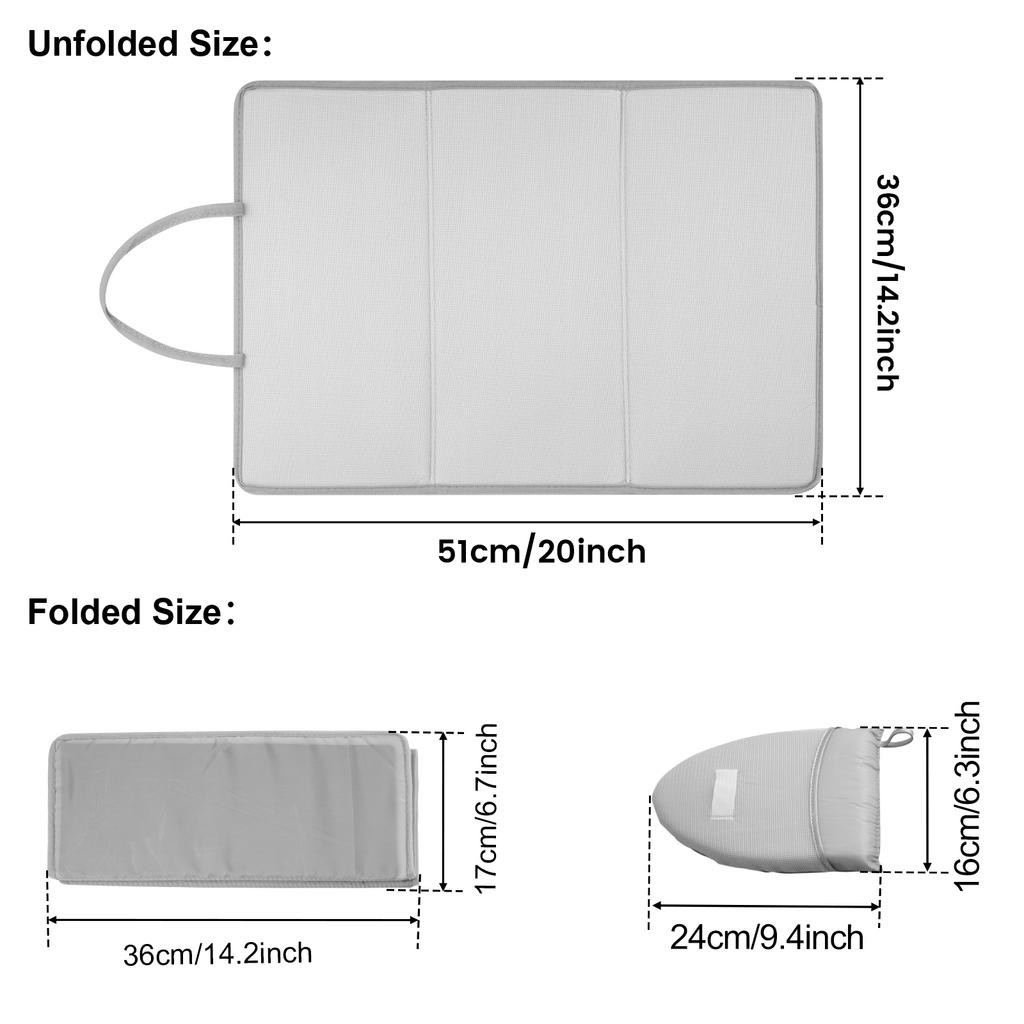 Faltbare Bügelmatte Tragbare Reise-Dampfbügelunterlage mit Zubehör Verdickte Hitzebeständige Hängende Über-der-Tür-Bügeldecke