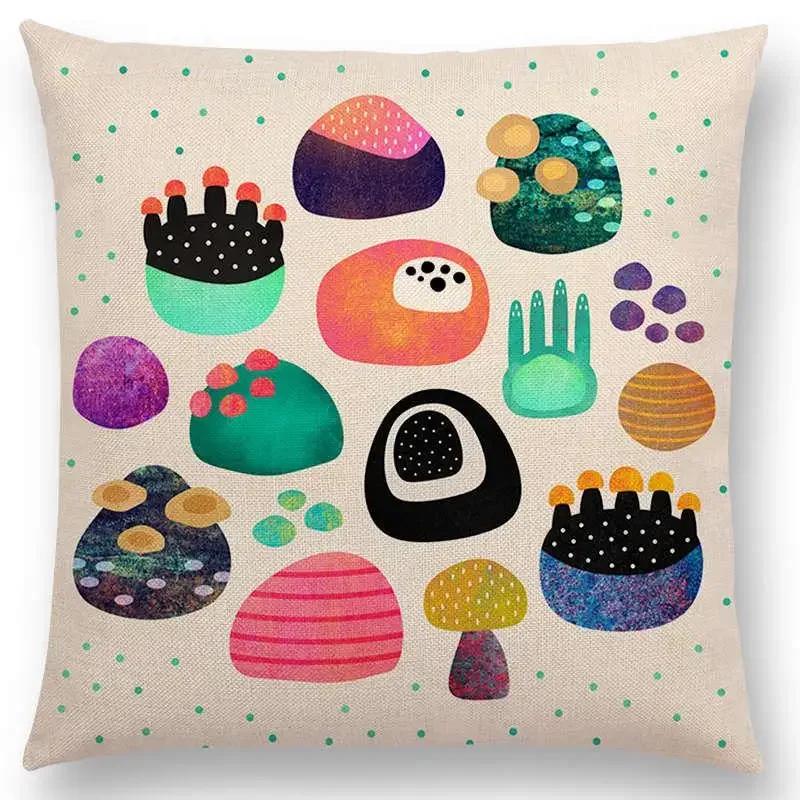 New Abstract Colourful Geometric Pattern Dreamlike Square Round Triangles Sector Diamond Gorgeous Cushion Cover Car Pillow Case