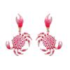 Creative Pink Crab Ear Stud Unique Crab Claw Stud Earrings Trendy Crab Earrings  Girls