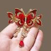 Ethnic Style Rhinestone Butterfly Hairpin Elegant Design Zircon Butterfly Hairpin  Hair Jewelry