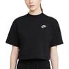 Nike Womens Contrast Color Logo Print Solid Short Sleeve Sports T-Shirt Women Tops Black CJ3758-011