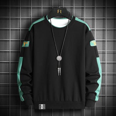 Lente Nieuw Heren Sweatshirt T-shirt Lange Mouw Ins Koreaanse Stijl Pullover Basis Shirt Casual Losse Top Herenkleding