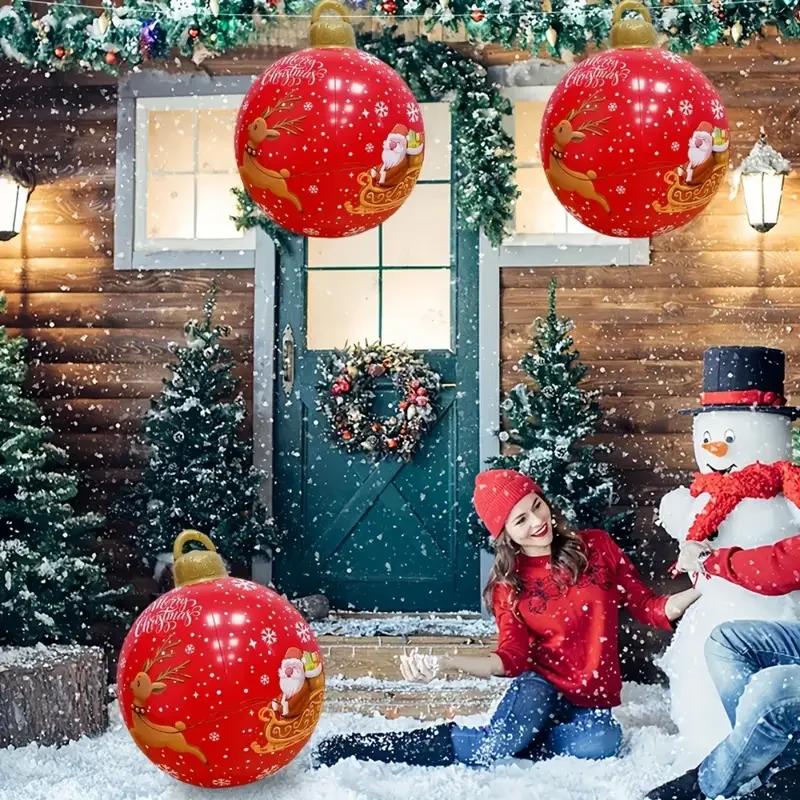 Weihnachten Aufblasbare Kugeln Outdoor Hofschmuck Feiertagsparty Dekoration Weihnachtsbaum Hängend Innen Außen Festival Dekorationszubehör