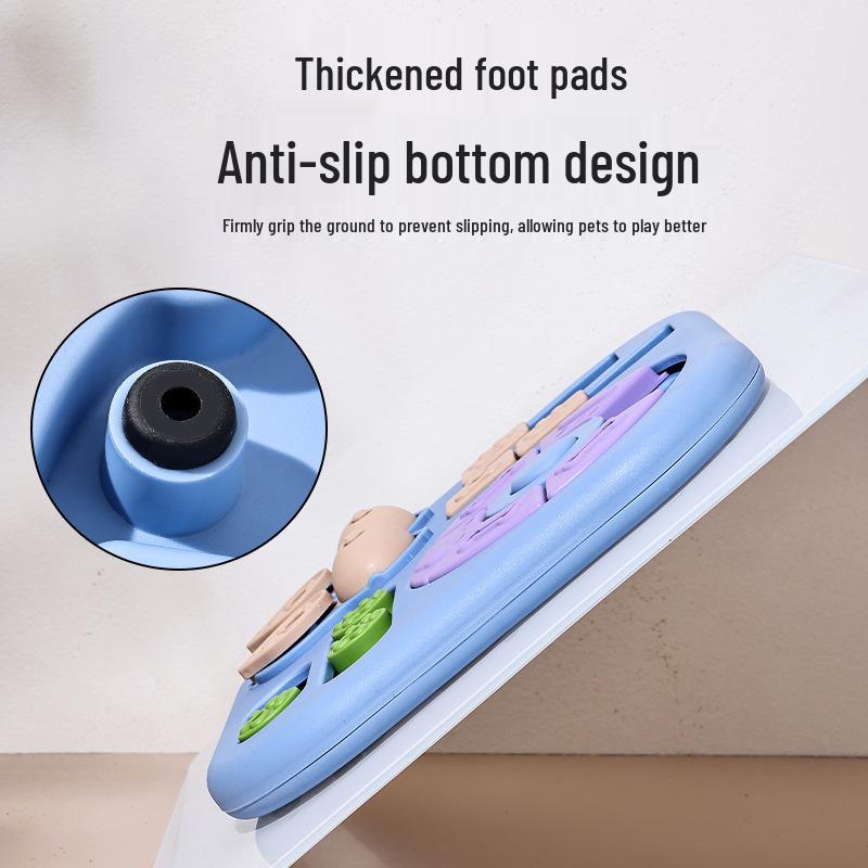 Rotating Dog Feeding Toy: Slow Feeder Turntable Puzzle Bowl, Bite-Resistant Training Tool.