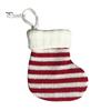 Festive Party Favor Pouches Mini Knitted Christmas Stocking Ornaments, Knit Xmas Tree Hanging Decor, Small Gift Card Holders Pendants for Tree,