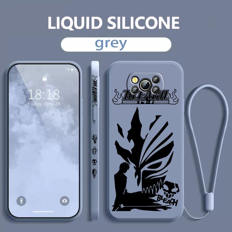 Anime BLEACH Kurosaki Ichigo For Xiaomi Poco Phone Case For X4 X3 F4 F3 NFC M5 M4 M3 GT S Pro 4G 5G Liquid Left Rope Cover