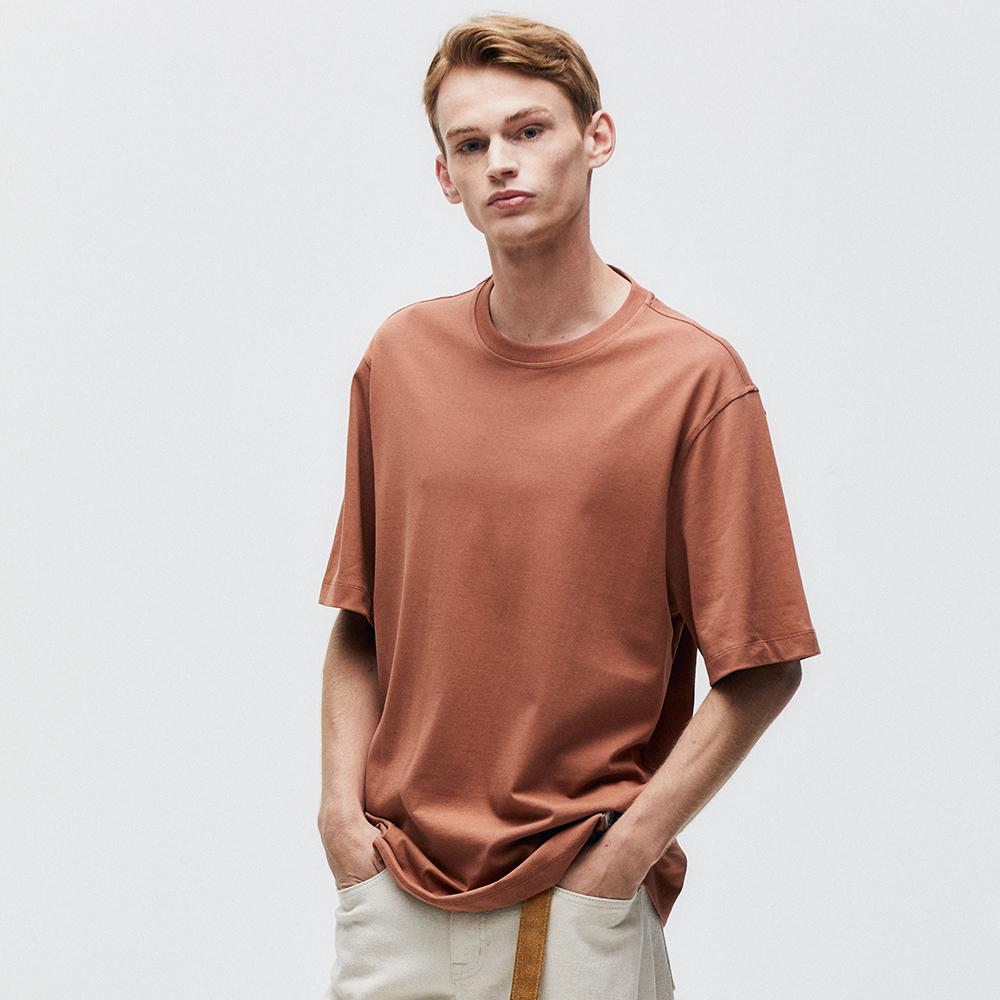 Pinned Look Seasonless Standard Fit Top (Milk Brown) M