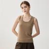Lekasha Women's Cashmere U-Neck Camisole Sweater - Autumn/Winter Solid Color Knit