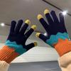 Gloves Female Autumn and Winter Student Couple Velvet Thickened Warm Windproof Cold Finger Gloves Male