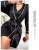 Summer Ice Silk Women's Mid-Length Thin Tie-Up Fashion Robe