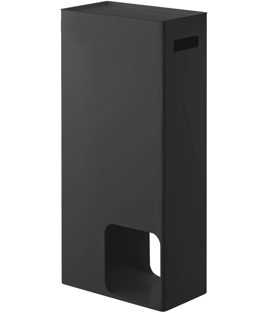Yamazaki Toilet Paper Storage Rack, Black, Approx. W23 x D12.5 x H48cm, Tower Toilet Storage Shelf, Model 3456