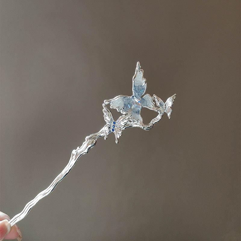 Butterfly Tassel Hairpin: 2024 High-End Versatile Chinese Updo Hair Fork for Women