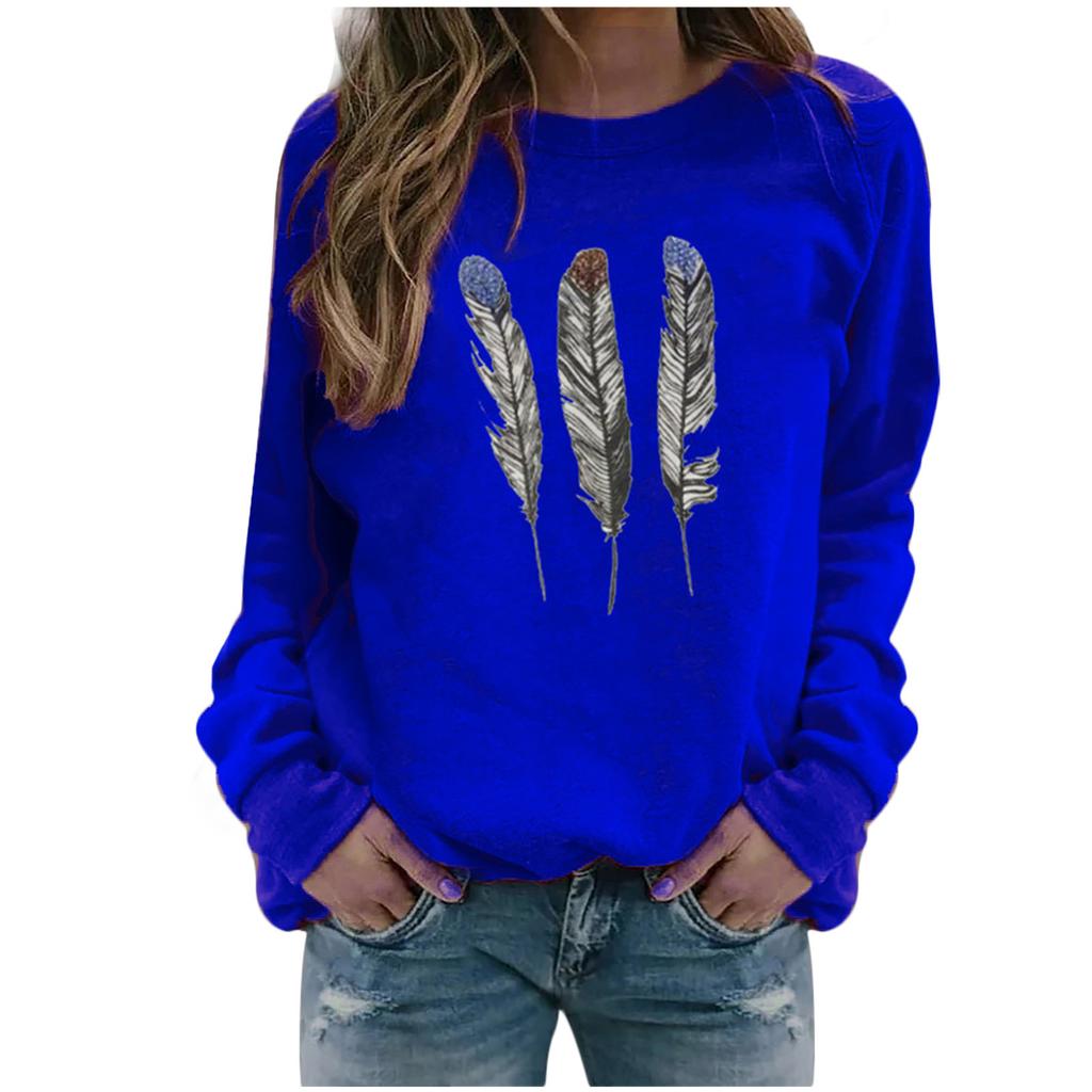 Winter Womens Casual Tops Ladies Print Sweatshirt Blouse Tee Sweater