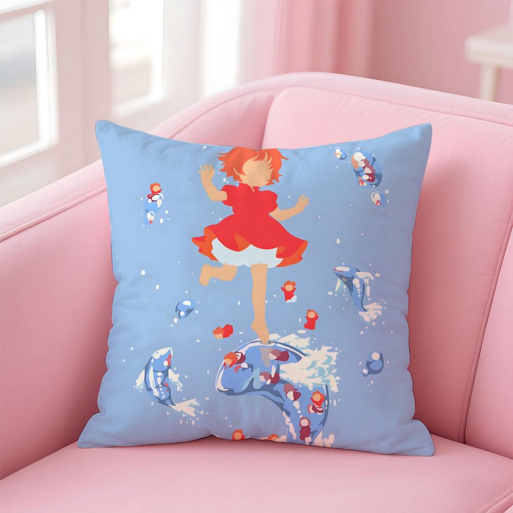 PPonyo Cushion Cover Pillow Case Soft Friendly Fabric Concealed Zipper